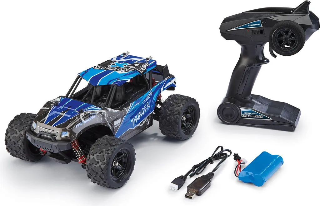 Voiture RC Buggy Électrique 4WD Cross Thunder 1:18 pour Débutant Revell