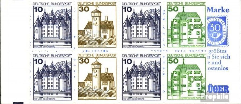 Briefmarken BRD (BR.Deutschland) 1980 Mi MH22f (kompl.Ausg.) postfrisch Burgen und Schlösser