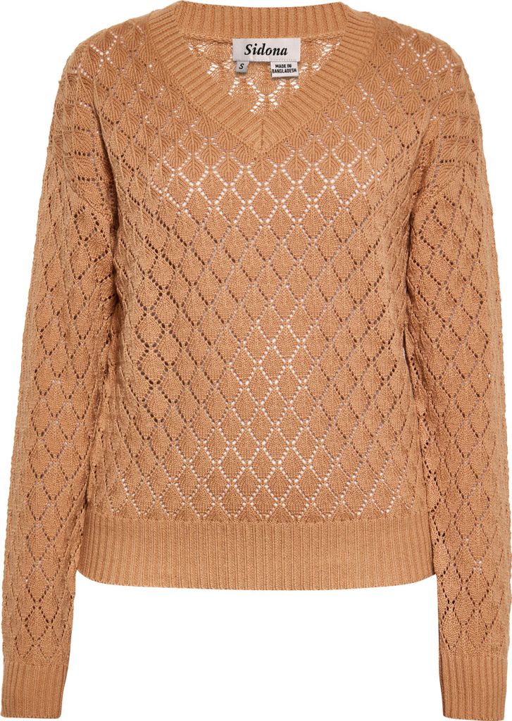 SIDONA damen pullover - kamel, L