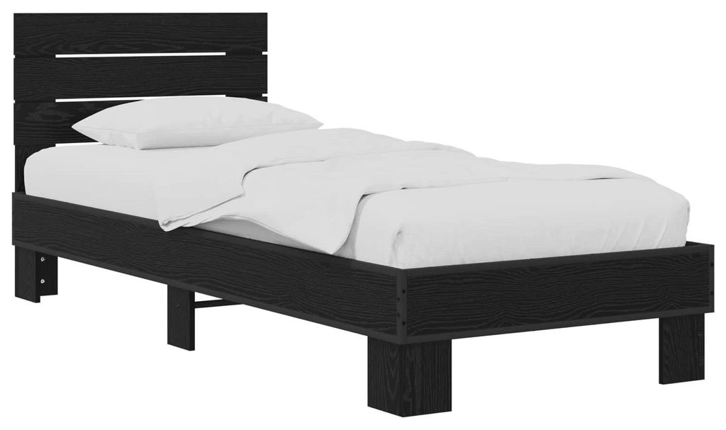 Maison Exclusive - Bettgestell mit Kopfteil Schwarze Eiche 80 x 200 cm