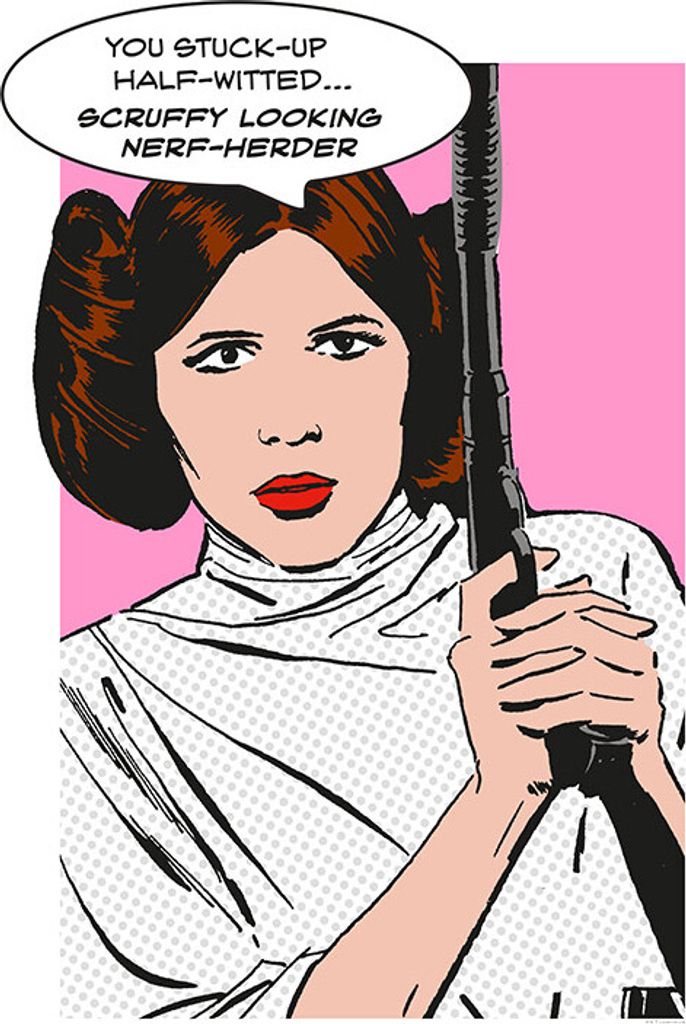 Wandbild - Star Wars Classic Comic Quote Leia - Größe 50 x 70 cm