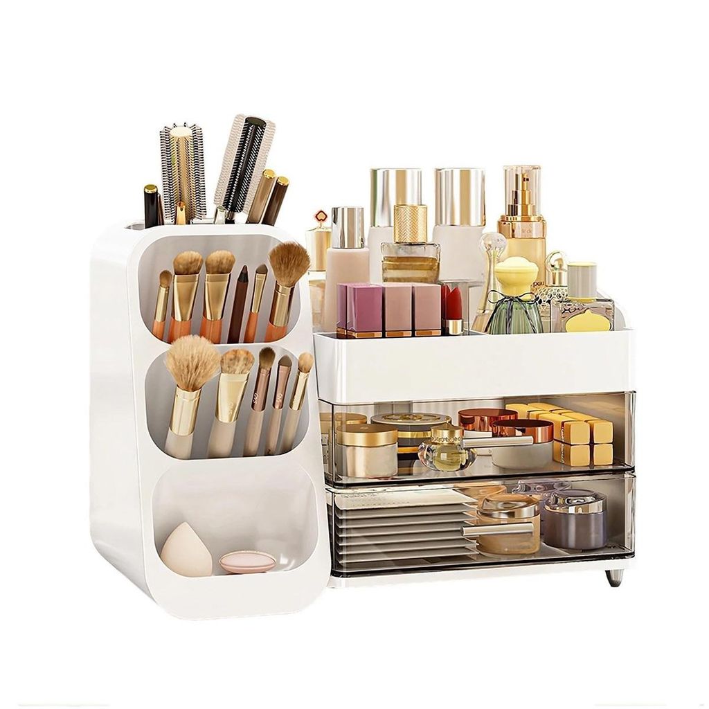 Großer, weißer Make-up-Organizer,Kosmetik-Organizer für Produktbild 