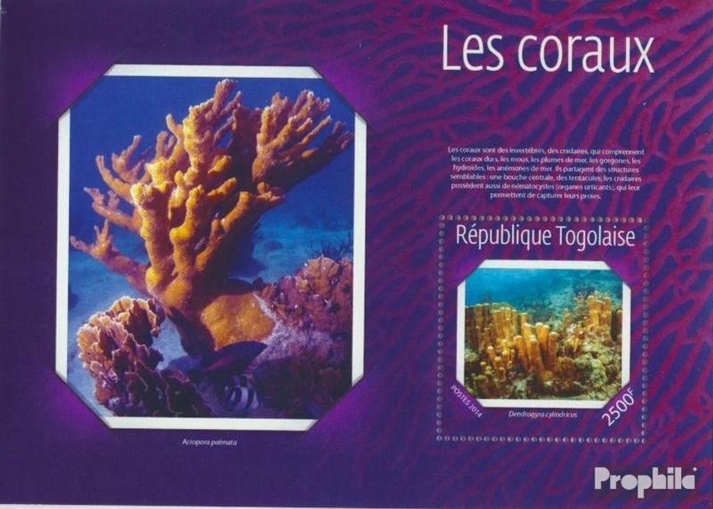 Briefmarken Togo 2014 Mi Block 1074 (kompl. Ausgabe) postfrisch Korallen