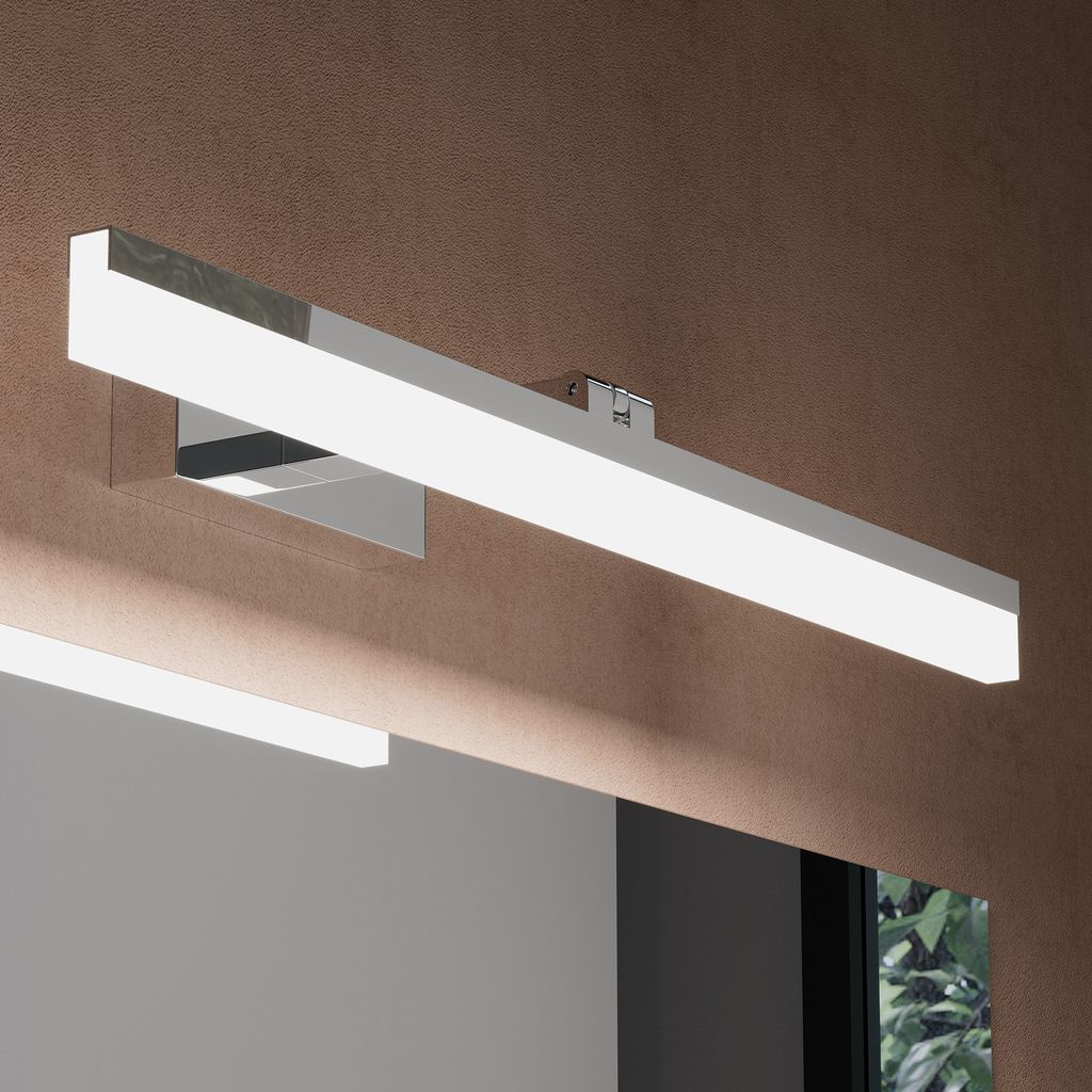 doporro LED Badezimmerleuchte Chrom 60cm - 14W Spiegellampe 6000K (Tageslichtweiß) - Stylische Wandleuchte für Badbeleuchtung Luxaris