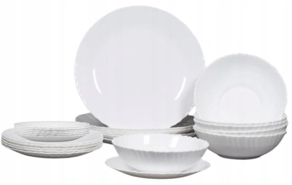 24-teiliges Geschirrset OPAL CARBO für 6 Personen | Weißes Produktbild 