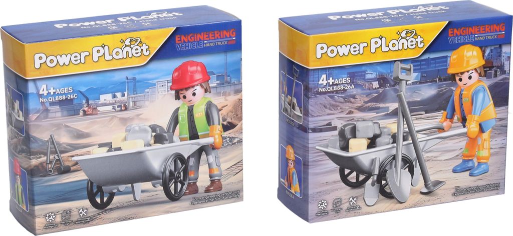 Figur Arbeiter mit Schubkarre Bausatz 8,5 cm