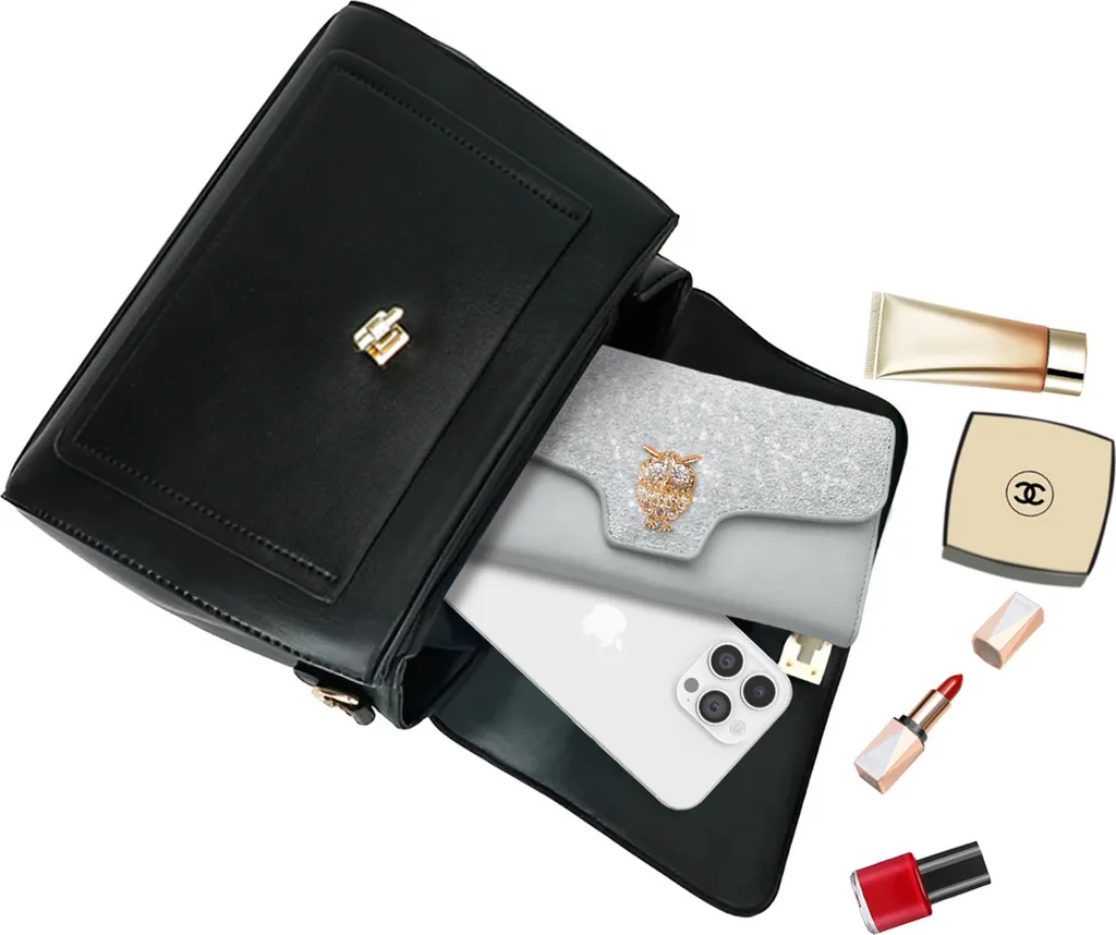 Borsa Donna Gallantry Nera Ecopelle - Tracolla Elegante Multitasche - 5