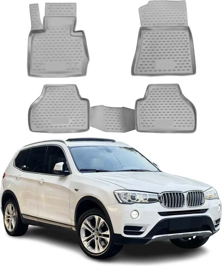 Set Tappetini Auto Grigio TPE per BMW X3 F25 2010-2017 - Anti-Fango