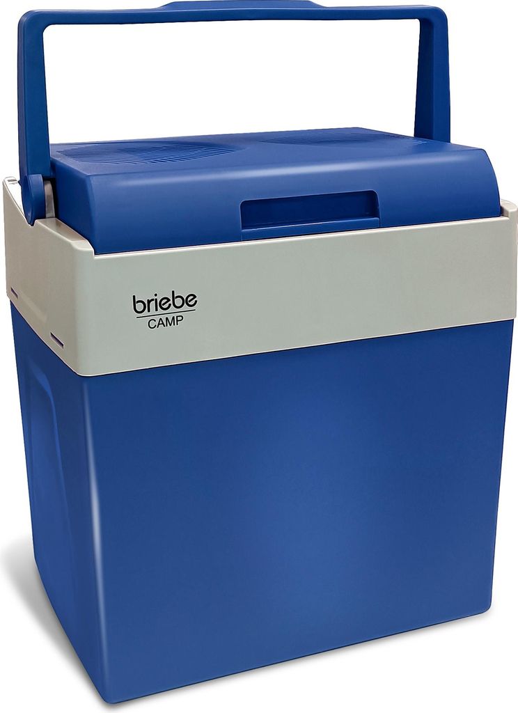 Briebe CF1153BLU Tragbare Elektrische Kühlbox, 28 Liter, 12V für Auto und 220V Blau