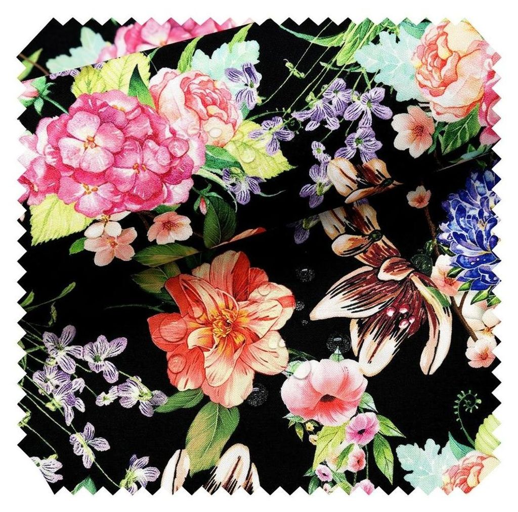 novely® OXFORD 210D - D177 Bunte Blumen Hortensien - Produktbild 