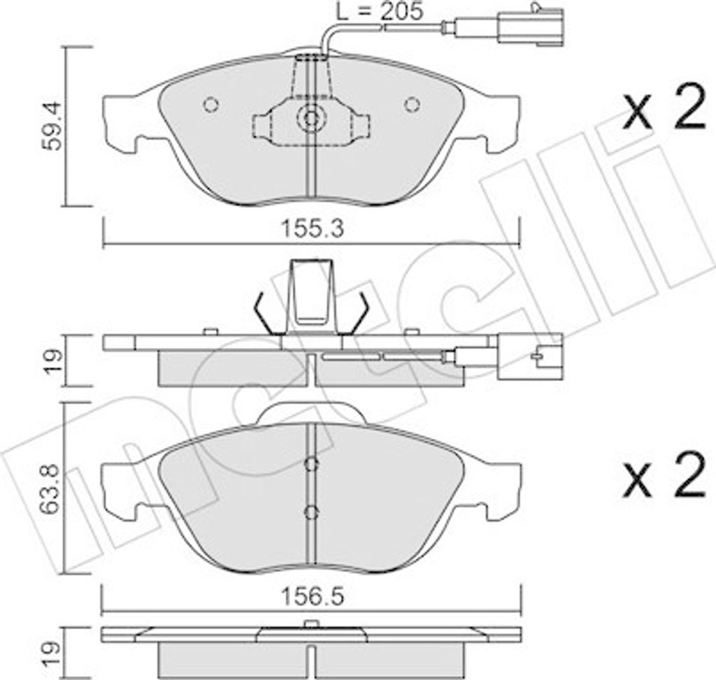 4 Bremsbelagsatz, Scheibenbremse METELLI 22-0220-0 für ALFA ROMEO LANCIA