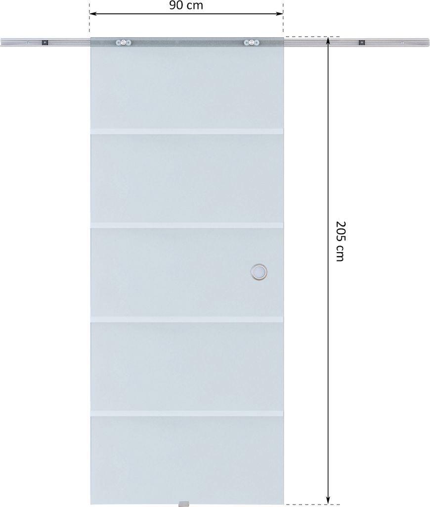 HOMCOM Glasschiebetür Schiebetür Glastür Zimmertür Produktbild 4