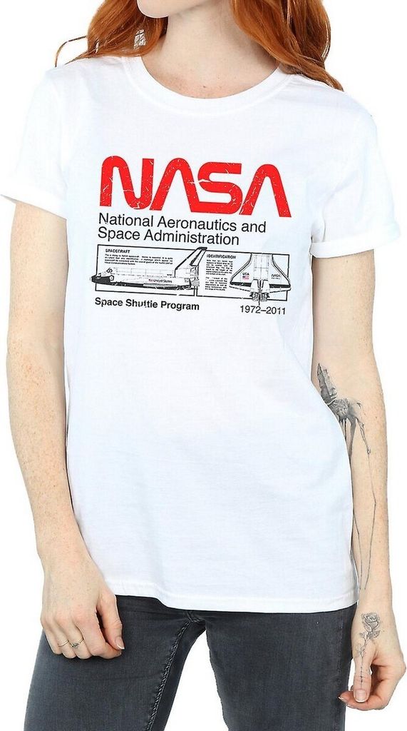 NASA - "Space Shuttle" T-Shirt für Damen BI828 (XL) (Weiß)