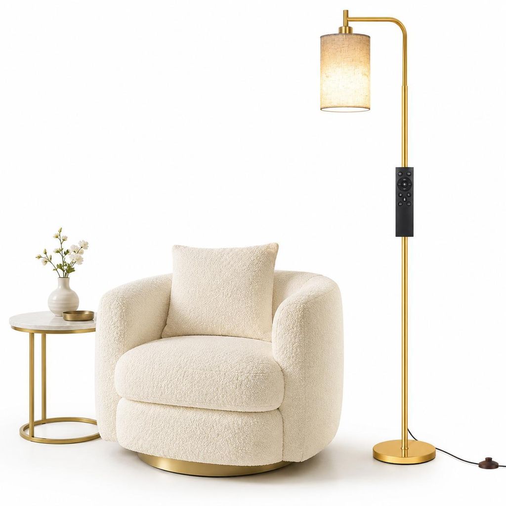 Moderne LED Stehleuchte mit Fußschalter-Magnetische Fernbedienung 1H Timer Ecklampe Büro Standleuchte 3000K-6500K Landhausstil Retro Leseleuchte ...