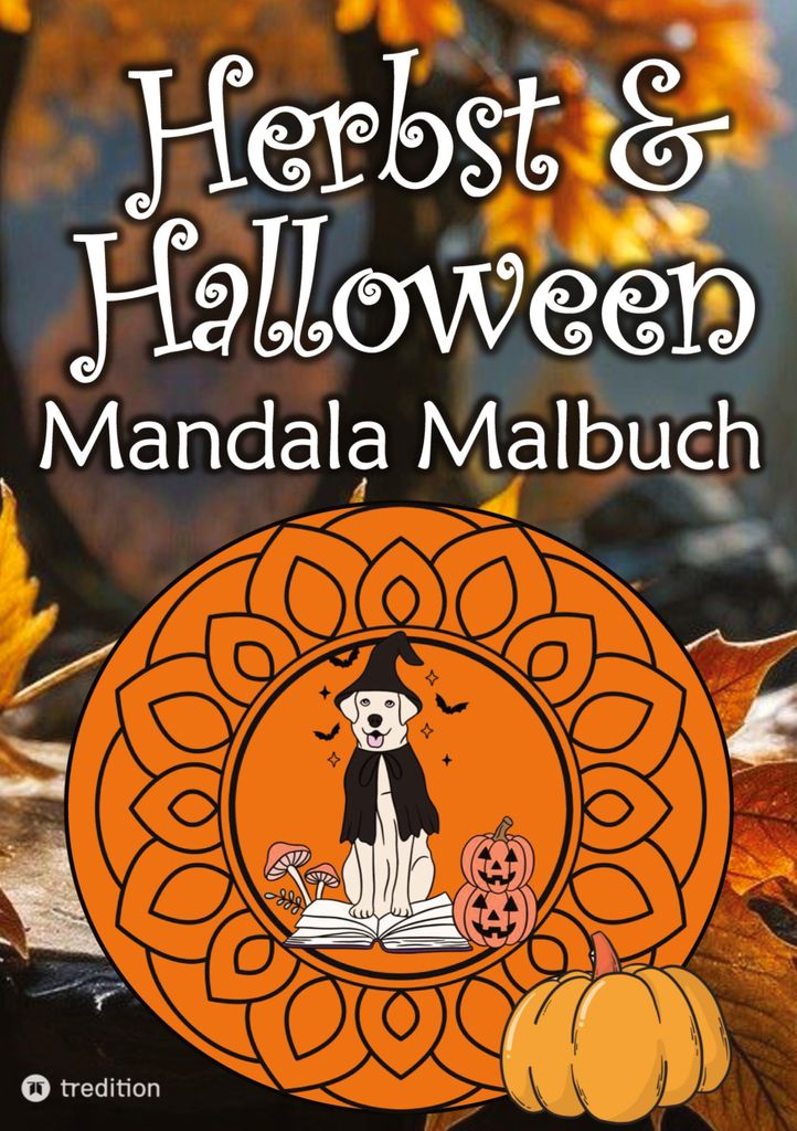 Herbst Mandala Malbuch für Erwachsene Halloween Mandalas Malblock Frauen, Mädchen, Kinder