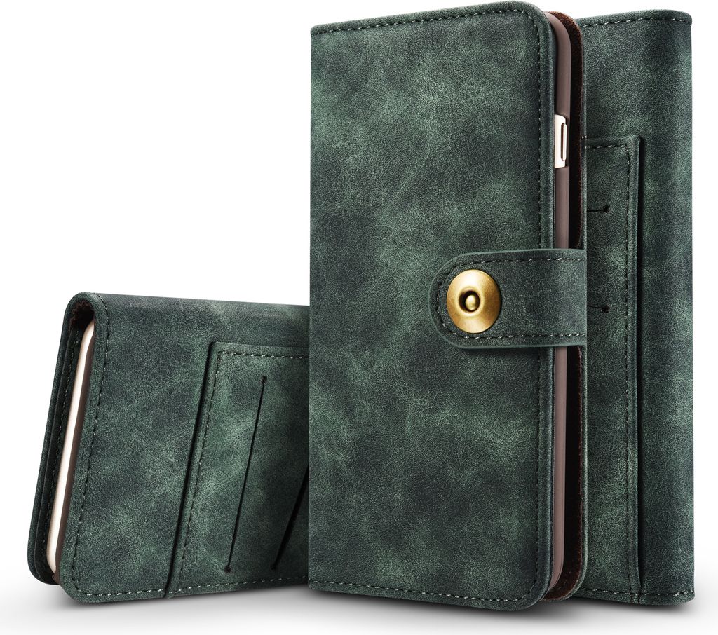 Schutzhülle für Apple iPhone 8 Plus 5.5 Zoll Hülle Brieftasche mit Kartenfächern und abnehmbarer magnetischer Handy Case