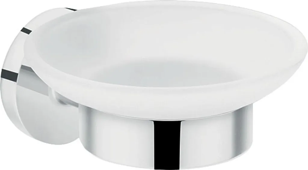 Porte-savon mural pour salle de bain moderne Hansgrohe verre et chrome