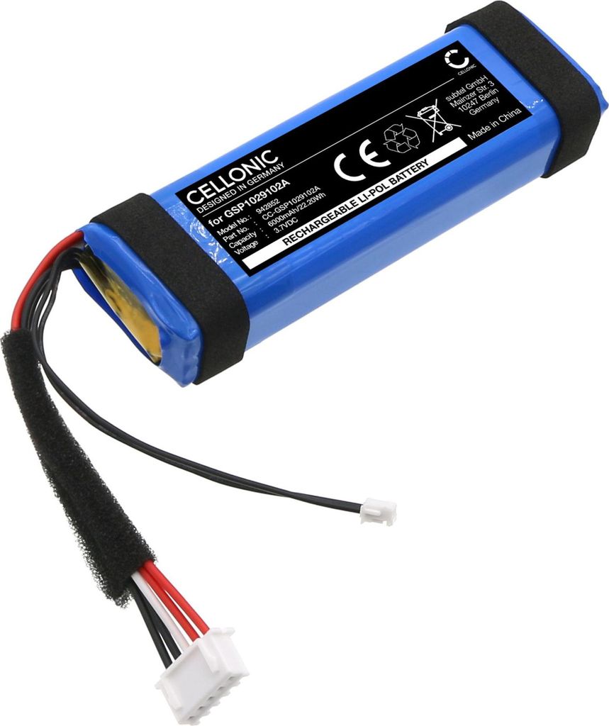 CELLONIC 1x Akku für Lautsprecher Kompatibel mit JBL Charge Essential 1, GSP1029102A - (6000mAh, 3.7V)