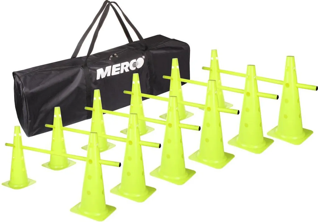 Merco Neon HS 12 lot de 6 haies d'agilité réglables pour entraînement