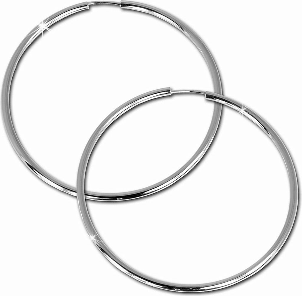 SilberDream Creolen für Damen 925 Silber silber Simply Ohrringe 80mm SDO080
