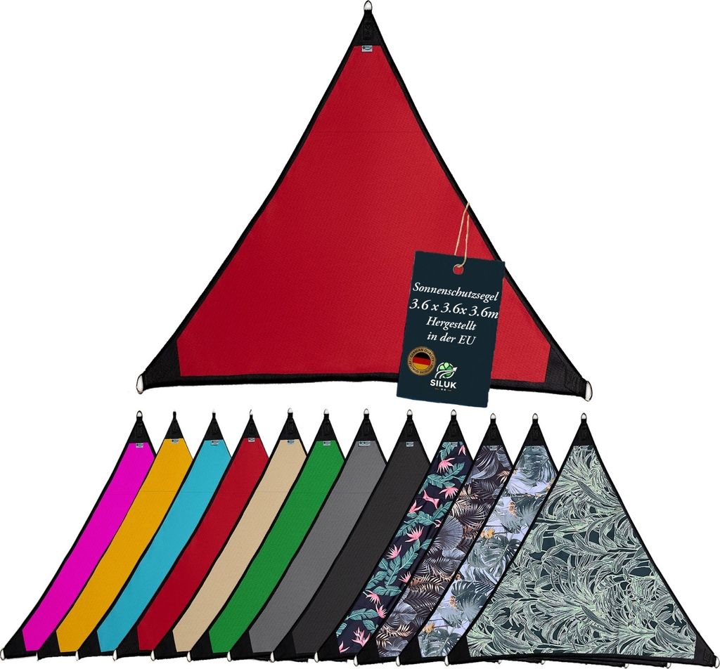 freigarten.de Sonnensegel Wasserdicht Sonnenschutz Garten mit befestigungen Leinen 100% Schutz vor UV-Strahlungen (3,6m x 3,6m, Rot)