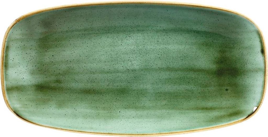 CHURCHILL Stonecast Samphire Green Teller flach, rechteckig, Länge: 298 mm