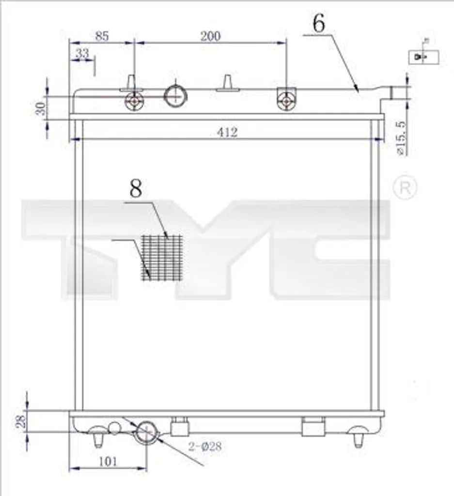 Radiateur de refroidissement moteur pour Peugeot 208 et Citroën C3