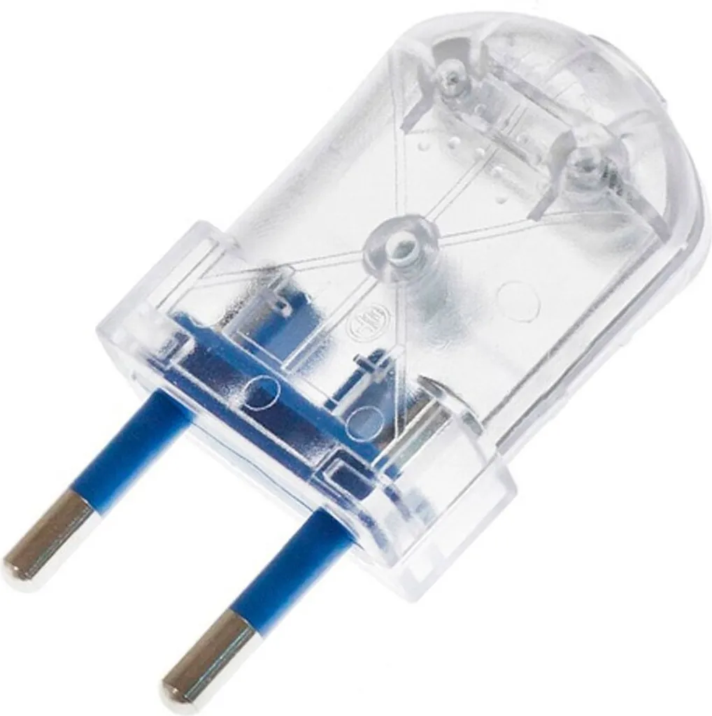 Prise mâle européenne transparente 2P 10A, lot de 5 pour câble