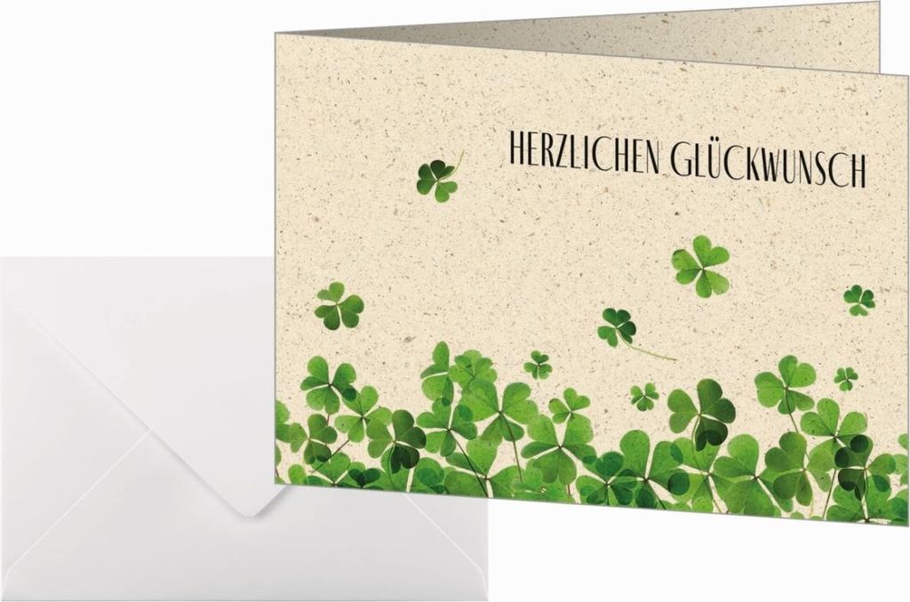 Glückwunschkarte A6 240g Luck 10+10 Stück Packung mit 10 Stück
