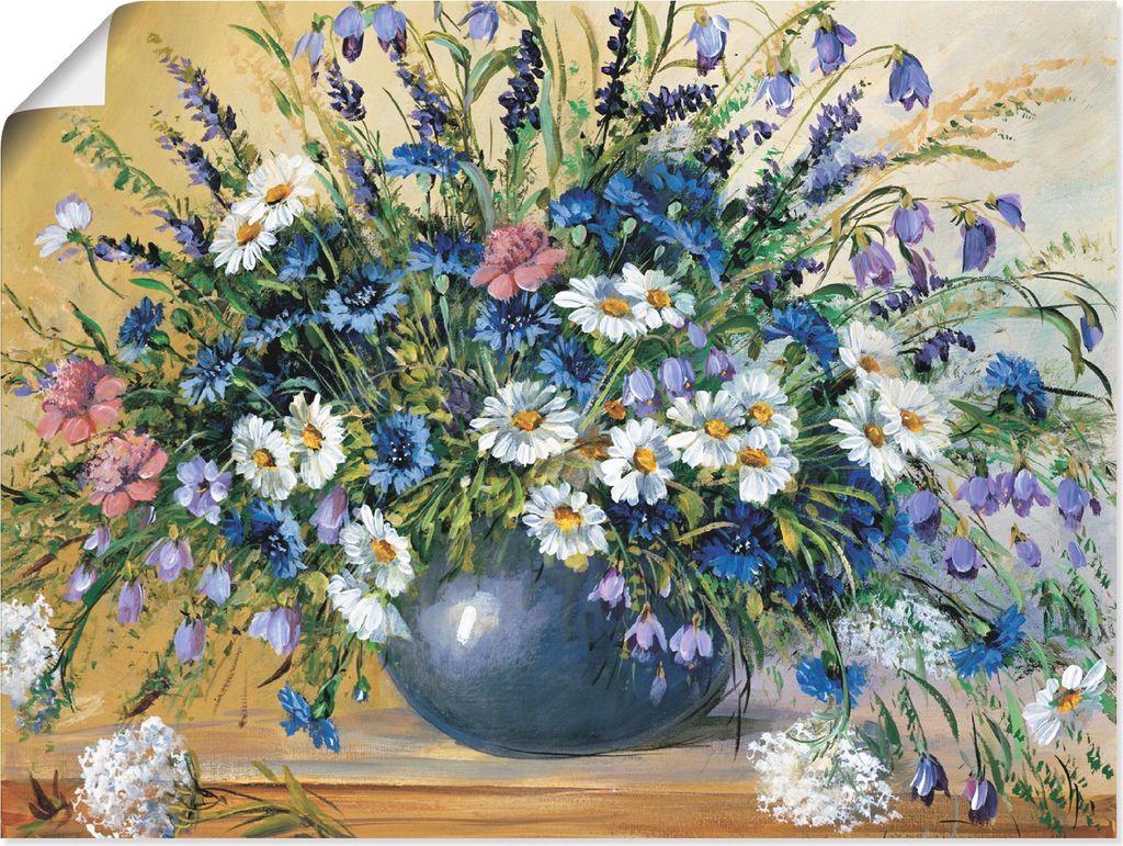 ARTland Poster Vase mit Kornblumen Größe: 40x30 cm