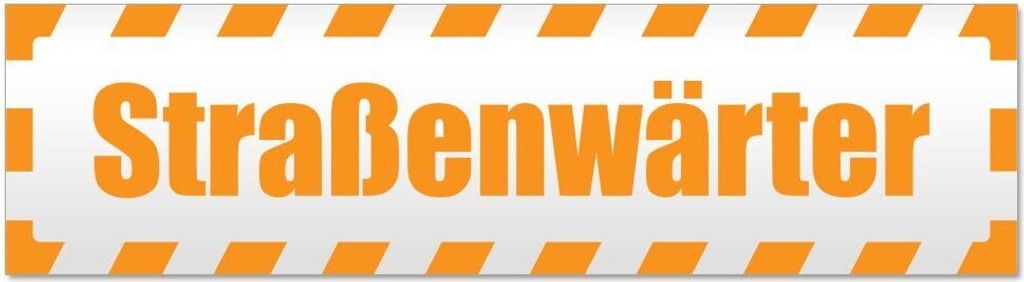 Kiwistar Straßenwärter gestreift Magnetschild Schild magnetisch - 45cm Orange - Magnetfolie für Auto PKW Kfz