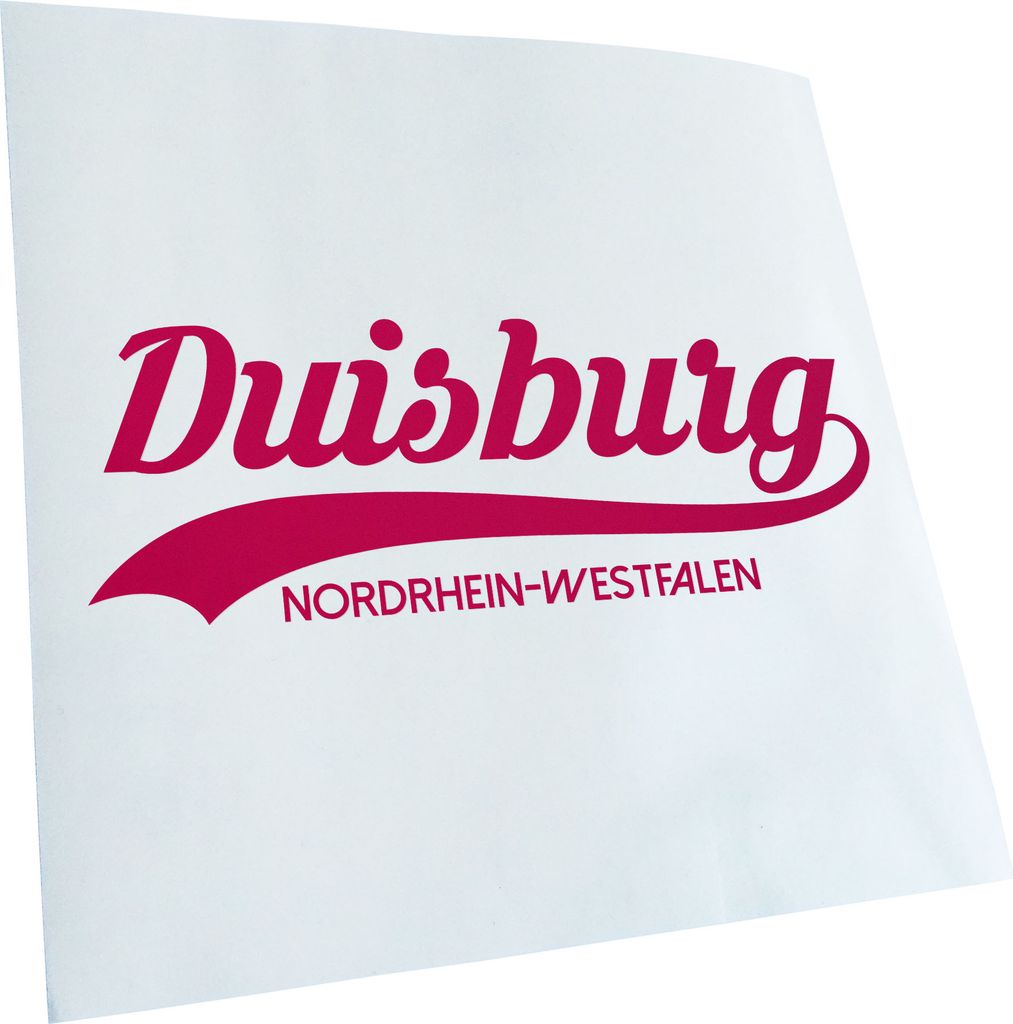Kiwistar - Autoaufkleber - Duisburg Nordrhein-Westfalen - Pink - 50x18cm - Aufkleber für Auto, Laptop, Fahrrad, LKW, Motorrad mehrfarbig JDM Decal...