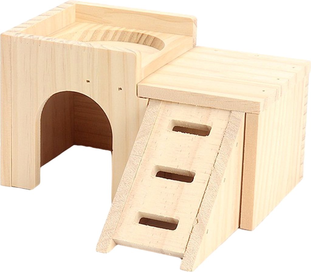 Hamsterhaus-Spielzeug, glatte Oberfläche aus Holz, runde Kante, breite Plattform, gute Belüftung, Treppensteigen, Unterhaltung, Übung, Hamster-S...