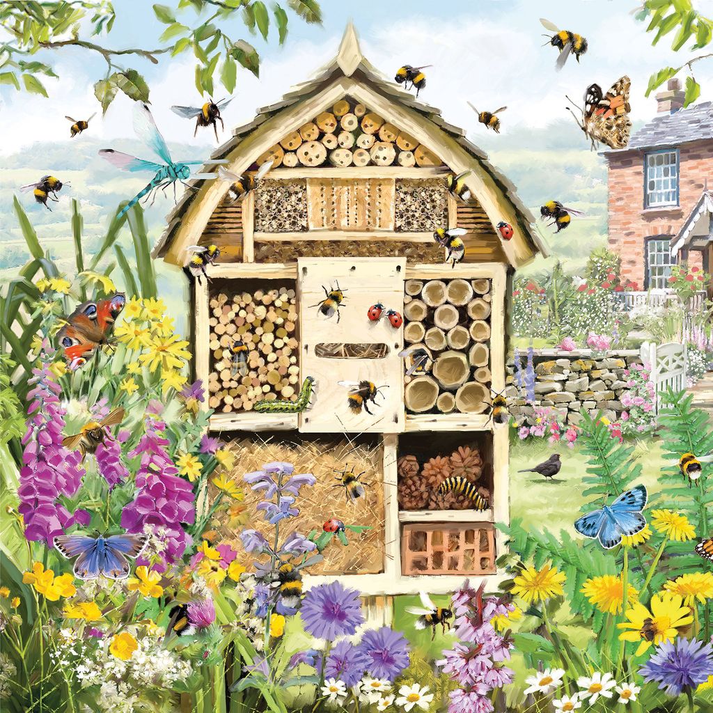 Ambiente Serviette Bienenhotel 20 Stk 33x33 cm umweltfreundlich nachhaltig Design