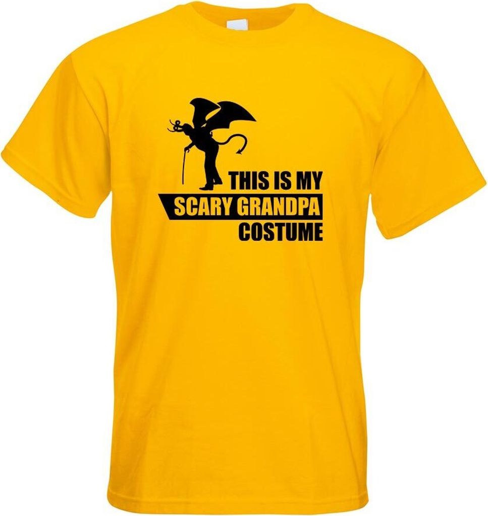 Kiwistar - T-Shirt - gelb - My Scary Grandpa Costume Motiv Bedruckt Funshirt Design Print - mit Motiv Bedruckt - Funshirt Design - Sport - Freizeit...