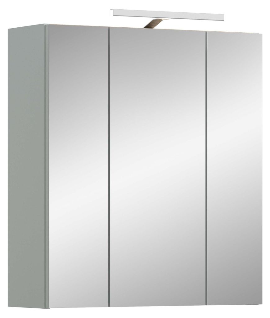 Star Spiegelschrank Bad inkl. Beleuchtung 3 Spiegeltüren Eiche Nachbildung.