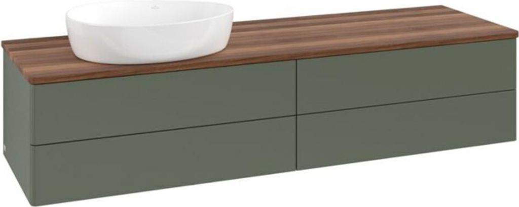 V&B Waschtischunterschrank ohne Frontstruktur Antao 160x50cm, WBP w. wal, lea gre. m Lac