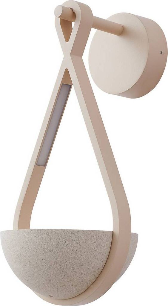 Lucande LED-Außenwandlampe Florka, Beton, Blumenampel, IP54