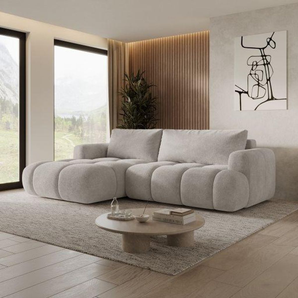 MORELLO Cloud Ecksofa Bouclé mit DL-Mechanismus, Produktbild 