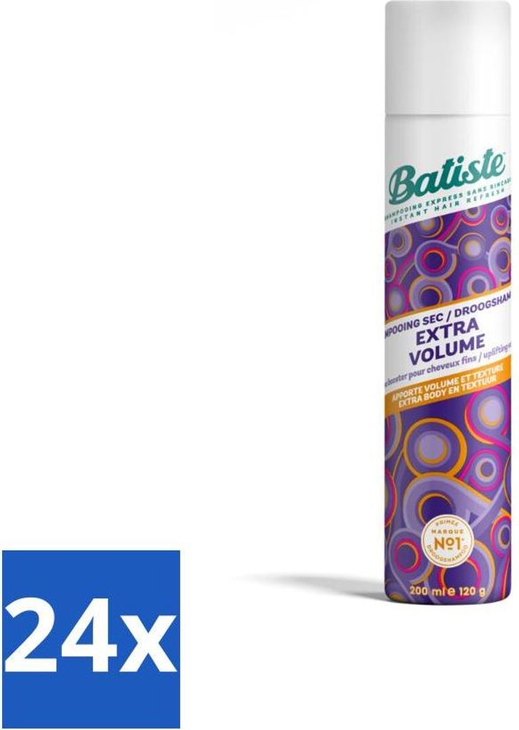 Batiste - Extra Volumen - Trockenshampoo - Verleiht mehr Fülle - Erfrischt fettiges Haar - 200ml - Vorteilspack - 24 Stücke