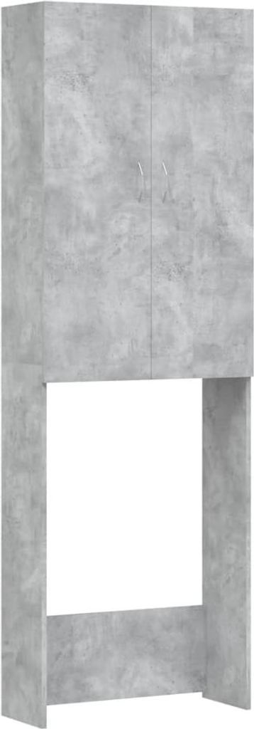 vidaXL Waschmaschinenschrank Betongrau 64x25,5x190 cm