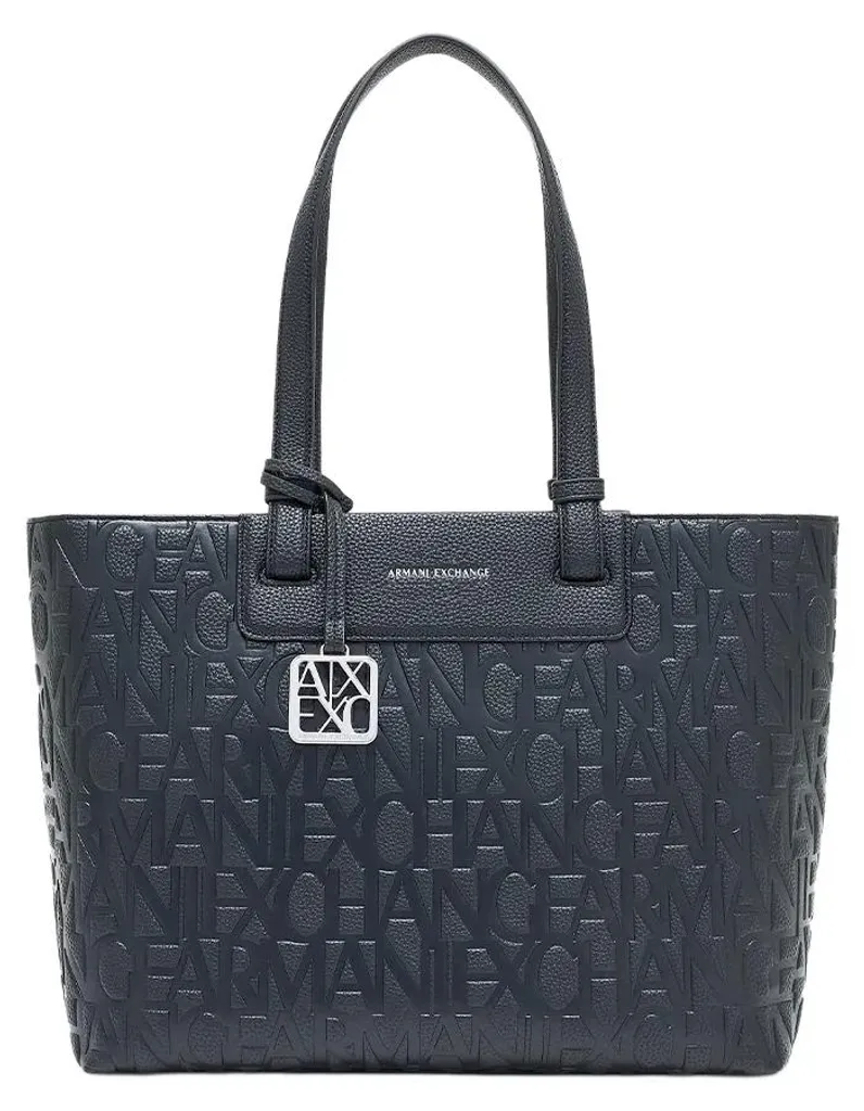Sac Shopper Armani Exchange Noir en Similicuir Résistant One Size