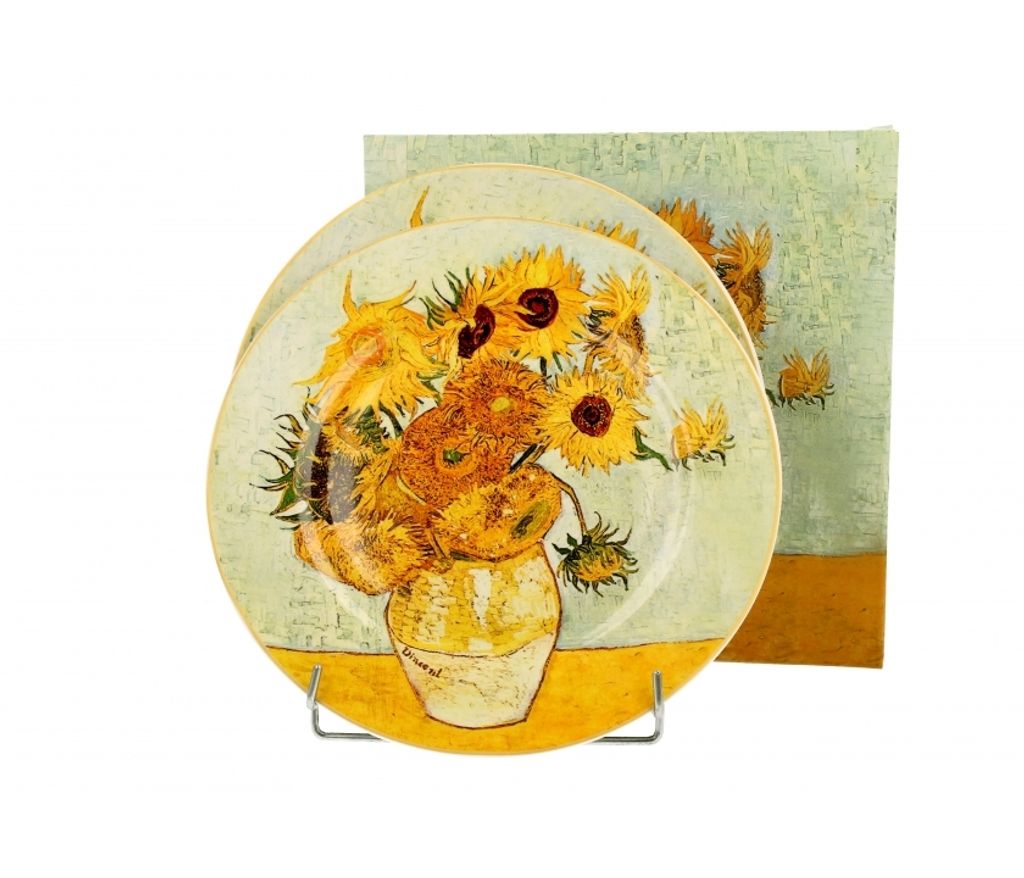 Set di piatti da dessert in porcellana Van Gogh - Girasoli, Immagine del prodotto 