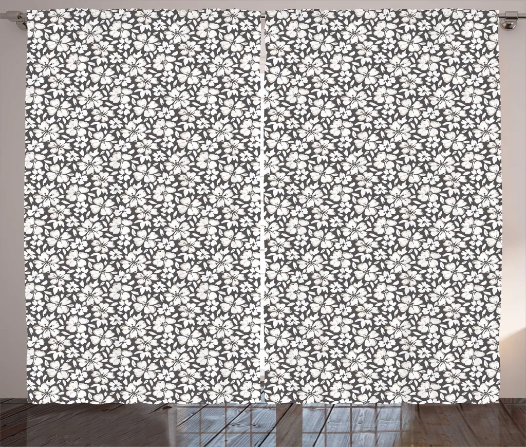 Rideau Large 280x225 cm pour Occulter et Décorer Salon Motif Fleurs