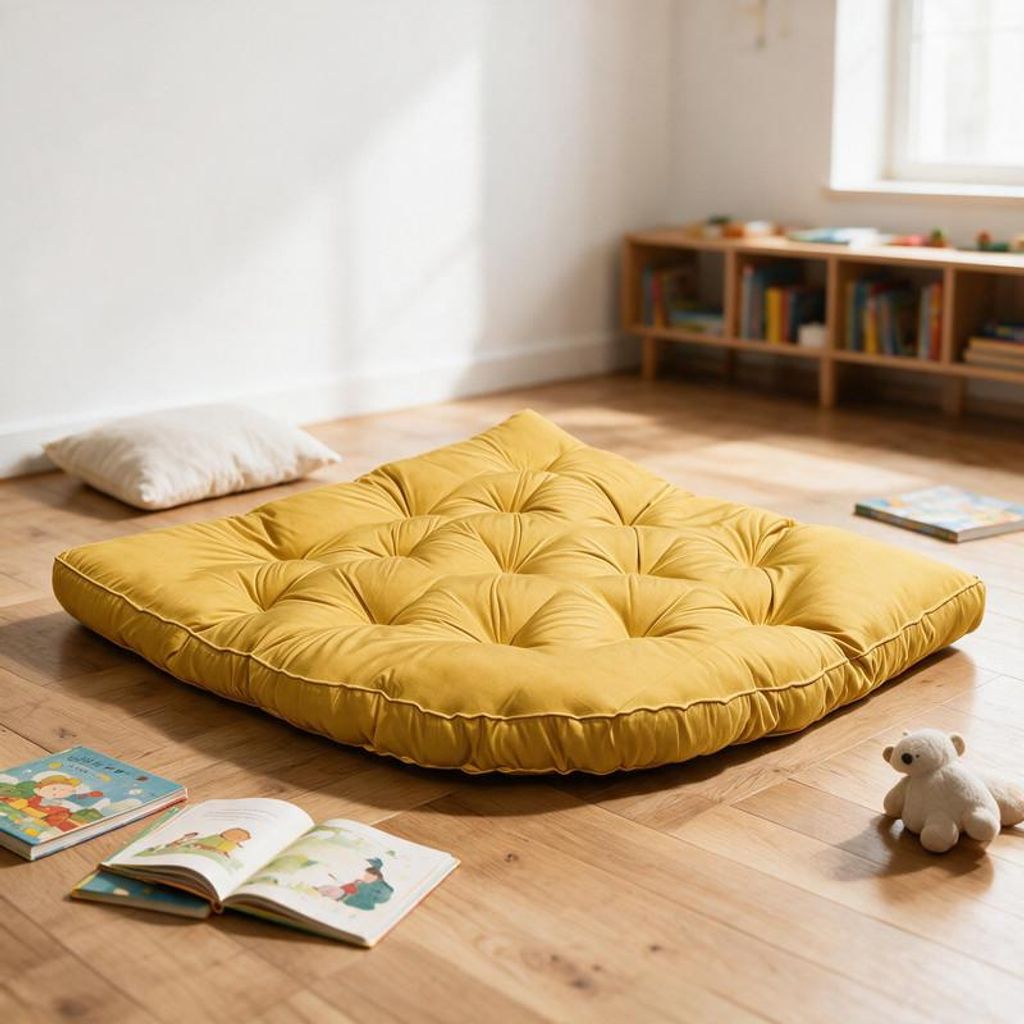Coussin de sol (Gelb) de 100 x 100 cm pour enfants, tapis Image du produit 
