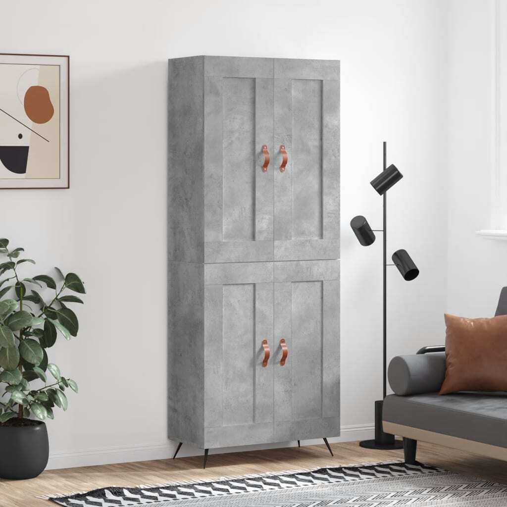Maison Exclusive - Highboard Betongrau 69,5x34x180 cm Holzwerkstoff