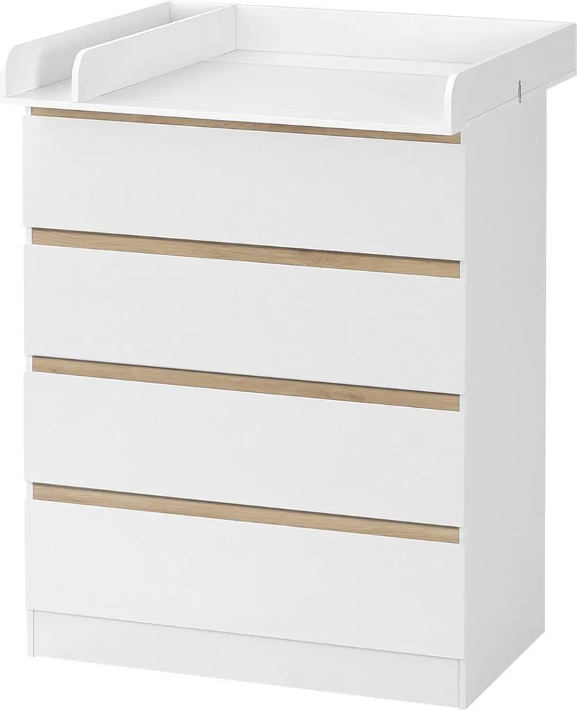 Gagnez de la place avec cette commode à langer 4 tiroirs blanche