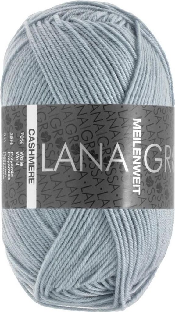 A ball of light blue yarn with a label.