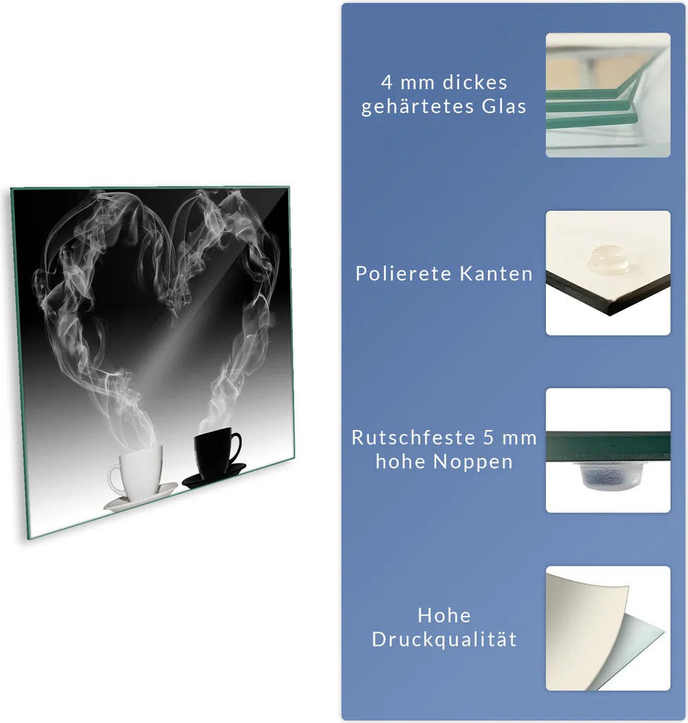 Copri Piano Cottura 60x52 Caffè Gourmet Vetro Temperato Luxury - 8