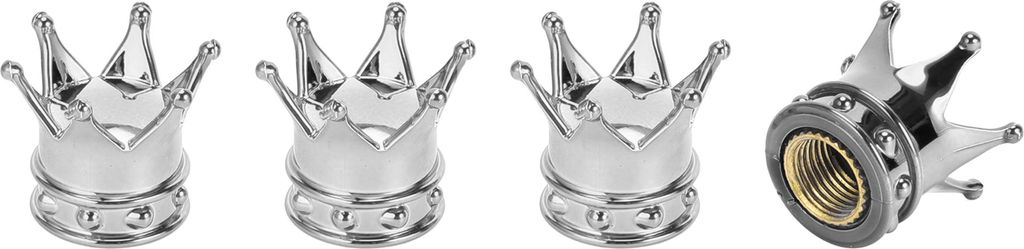 Reifenventilkappen 12,8MM Autoreifen Ventilkappe ABS Silberfarben Krone Stil für Auto Fahrrad Motorrad LKW Anti-Crash Reifenventilabdeckung Ventil...
